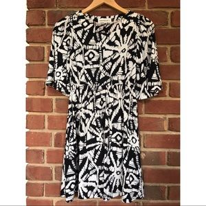 Veronica M. Black/white Patterned Party Dress